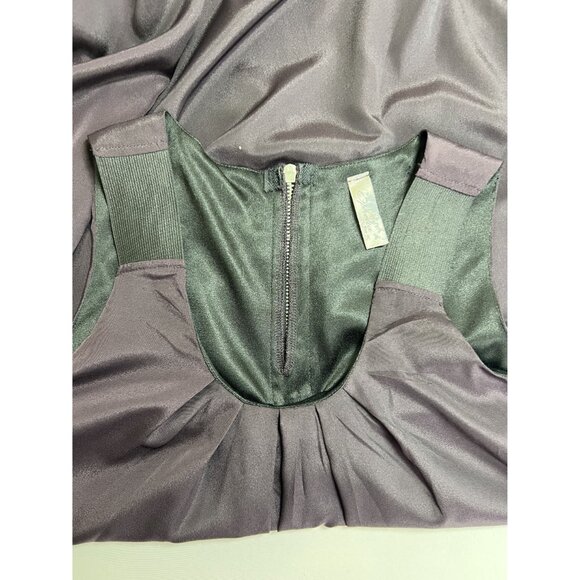 Ophilia For FC Womens Med Sleeveless Dark Purple Short Ballon Silk Like  Dress - Picture 5 of 12